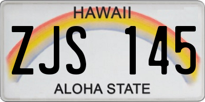 HI license plate ZJS145
