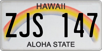 HI license plate ZJS147