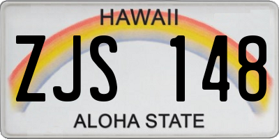 HI license plate ZJS148
