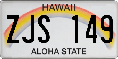 HI license plate ZJS149