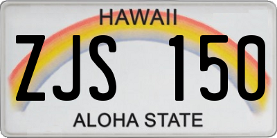 HI license plate ZJS150
