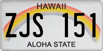 HI license plate ZJS151