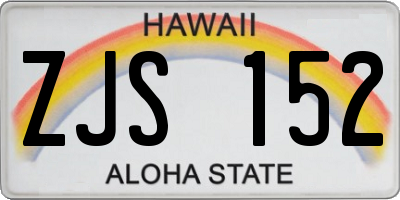 HI license plate ZJS152