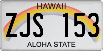 HI license plate ZJS153