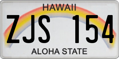 HI license plate ZJS154