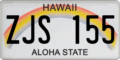 HI license plate ZJS155