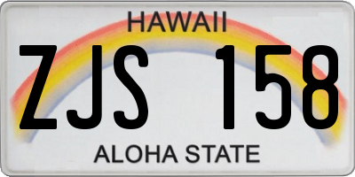 HI license plate ZJS158