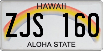 HI license plate ZJS160