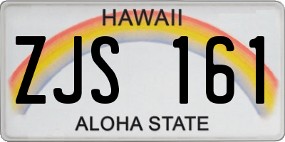 HI license plate ZJS161