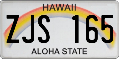 HI license plate ZJS165