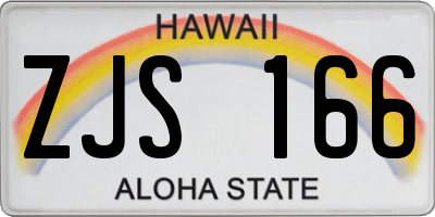 HI license plate ZJS166