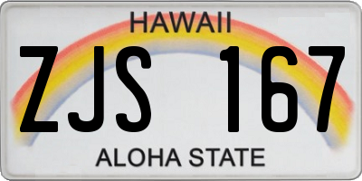 HI license plate ZJS167