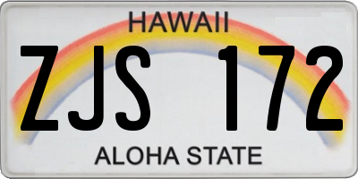 HI license plate ZJS172