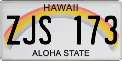 HI license plate ZJS173