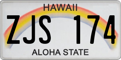 HI license plate ZJS174