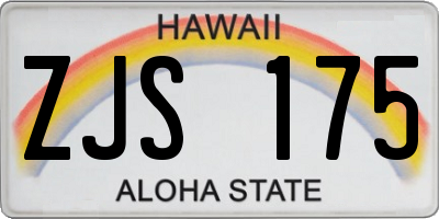 HI license plate ZJS175