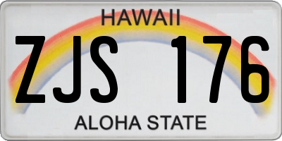 HI license plate ZJS176
