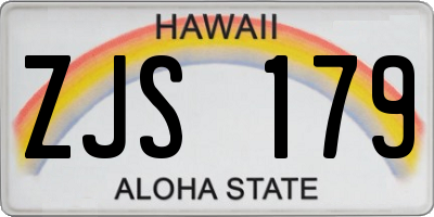 HI license plate ZJS179