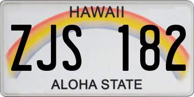 HI license plate ZJS182