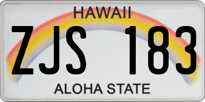 HI license plate ZJS183