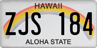 HI license plate ZJS184