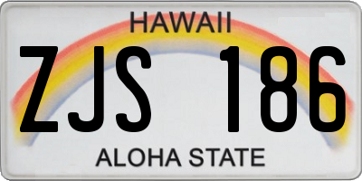 HI license plate ZJS186