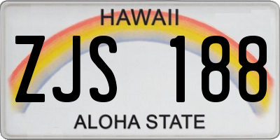 HI license plate ZJS188