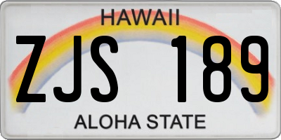 HI license plate ZJS189