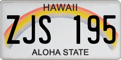 HI license plate ZJS195