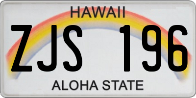 HI license plate ZJS196