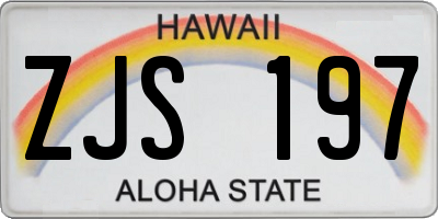 HI license plate ZJS197