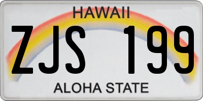 HI license plate ZJS199