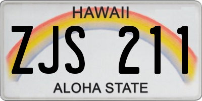 HI license plate ZJS211