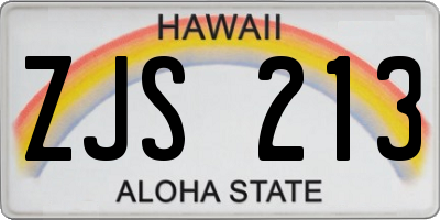 HI license plate ZJS213