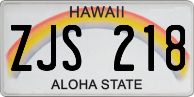 HI license plate ZJS218