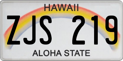 HI license plate ZJS219