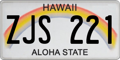 HI license plate ZJS221