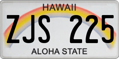 HI license plate ZJS225