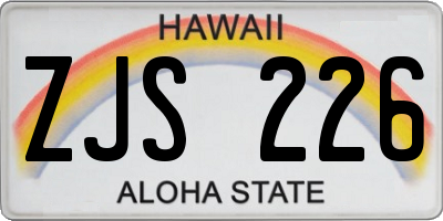 HI license plate ZJS226