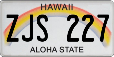 HI license plate ZJS227