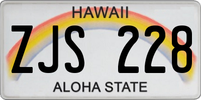 HI license plate ZJS228