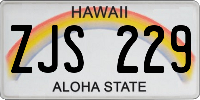 HI license plate ZJS229