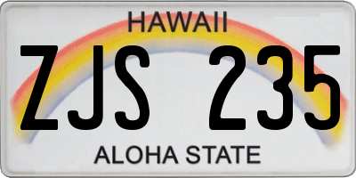 HI license plate ZJS235