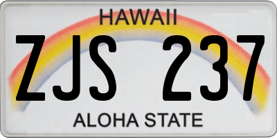 HI license plate ZJS237