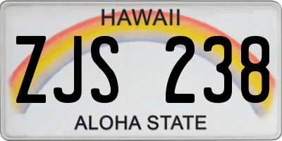HI license plate ZJS238