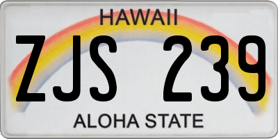 HI license plate ZJS239
