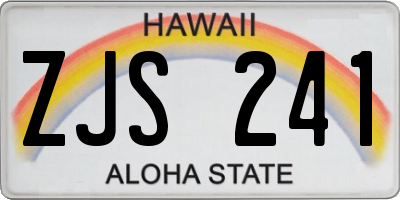 HI license plate ZJS241