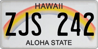 HI license plate ZJS242
