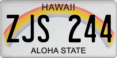 HI license plate ZJS244