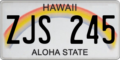 HI license plate ZJS245